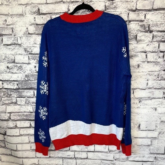 Tipsy Elves Men's Funny Holiday Sweater Trump "Fake Trees" Size L - Picture 2 of 7